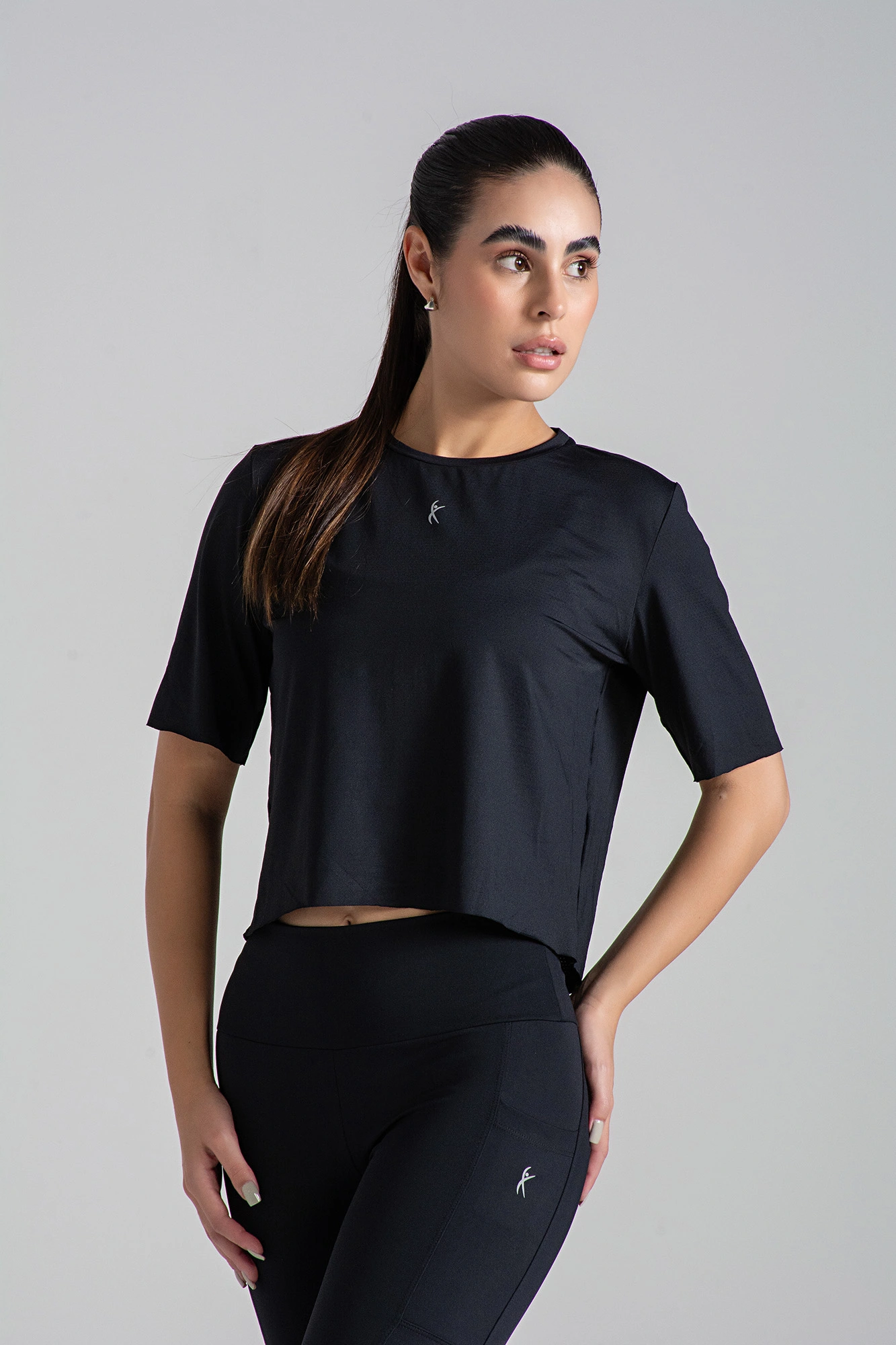 Camiseta Larulp Cropped Ollie Aero Flex Negro M