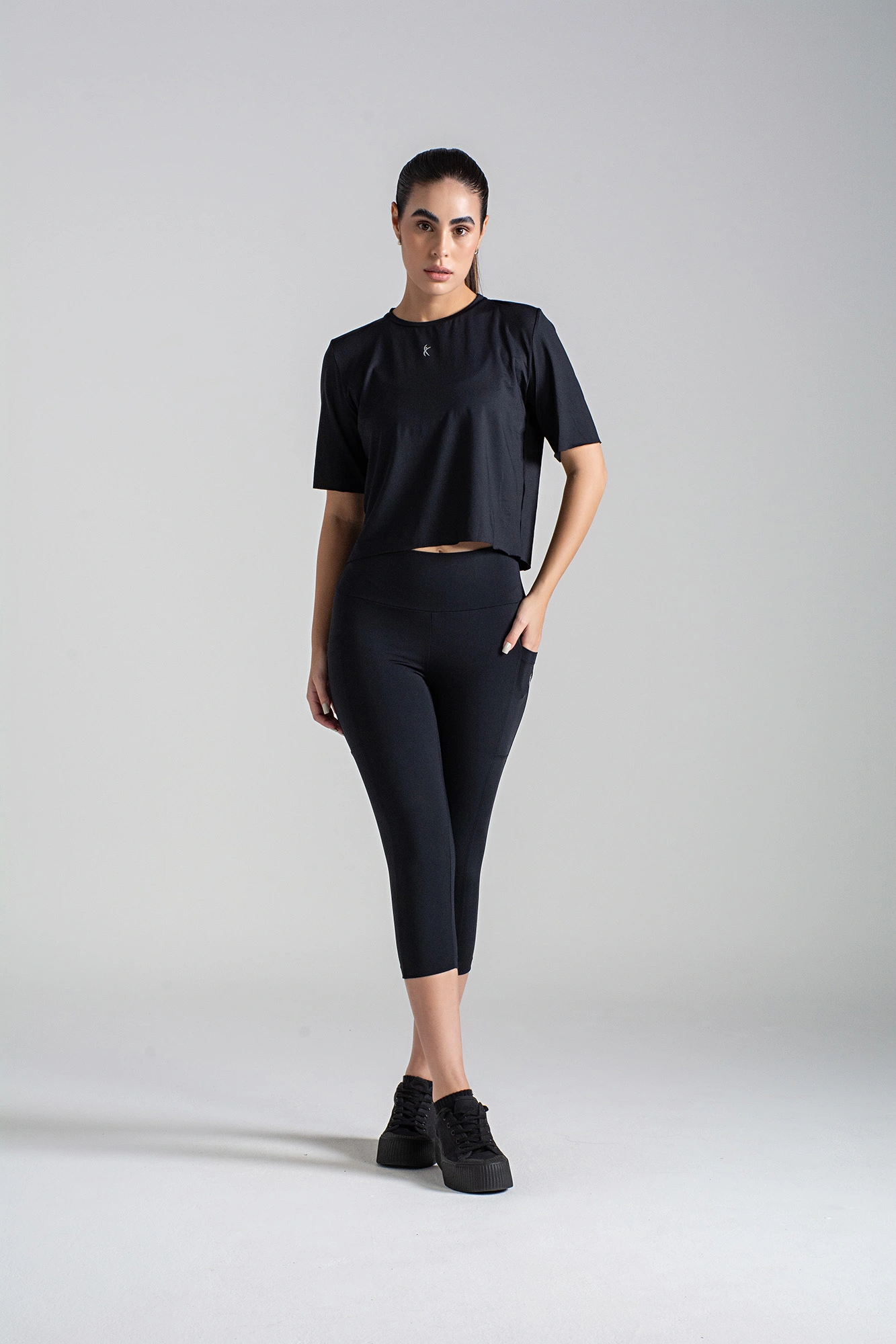 Camiseta Larulp Cropped Ollie Aero Flex Negro M