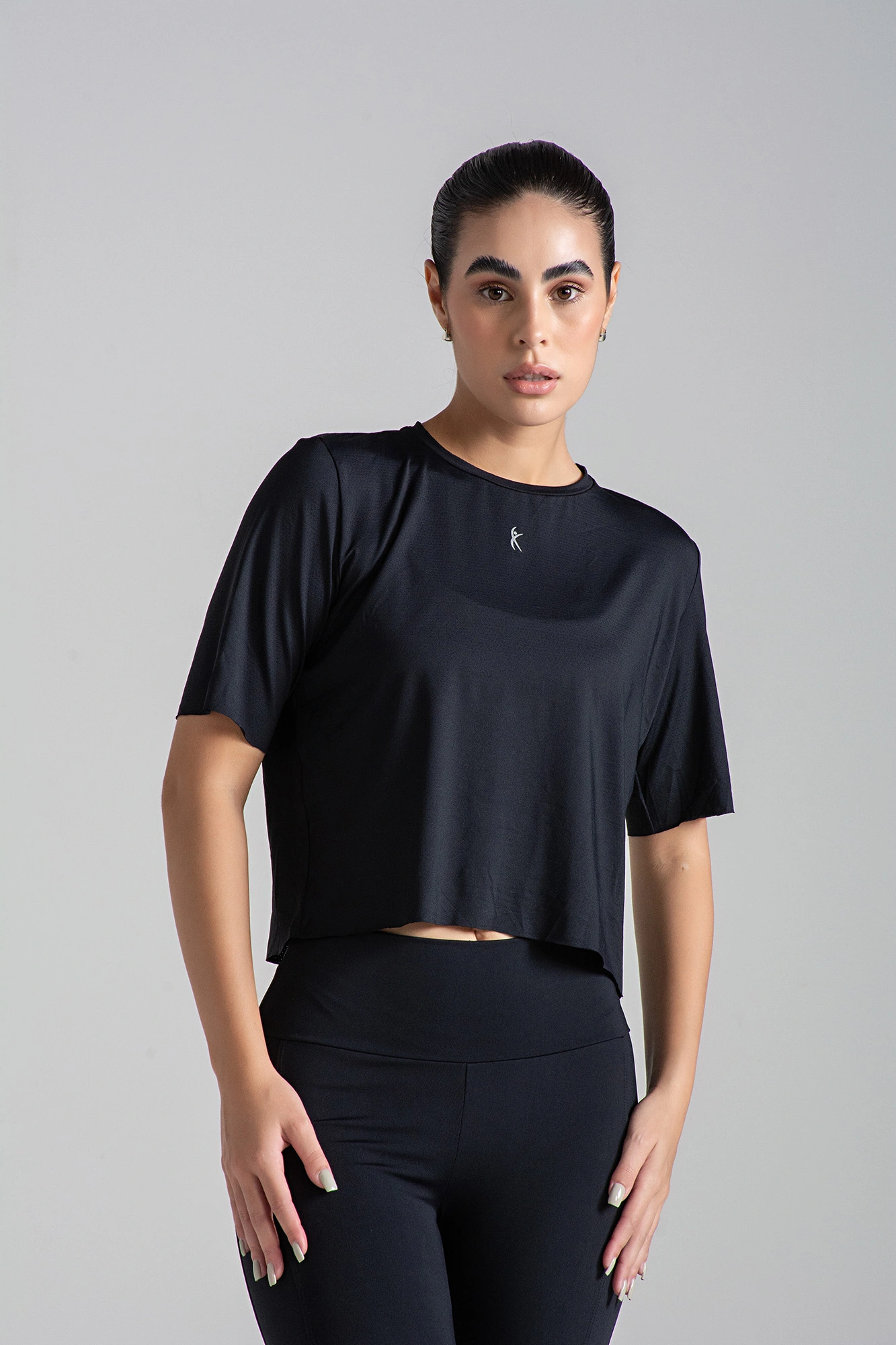 Camiseta Larulp Cropped Ollie Aero Flex Negro M