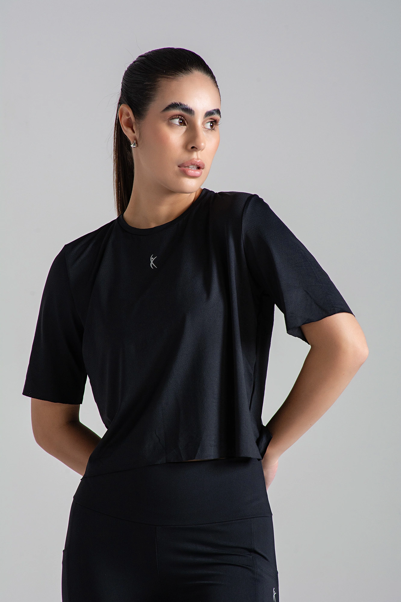 Camiseta Larulp Cropped Ollie Aero Flex Negro M