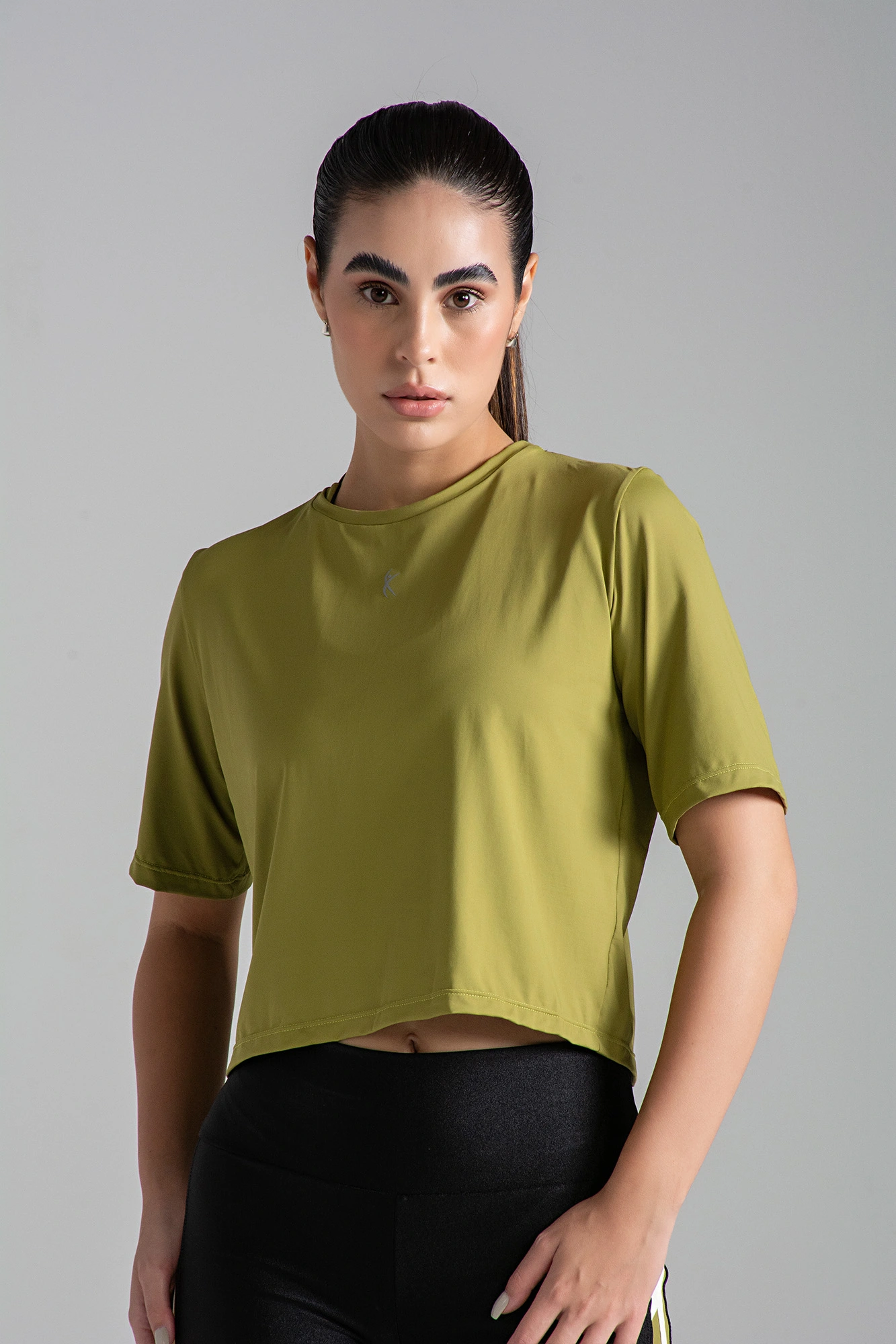 Camiseta Larulp Cropped Ollie Aero Flex Verde Pistacho P