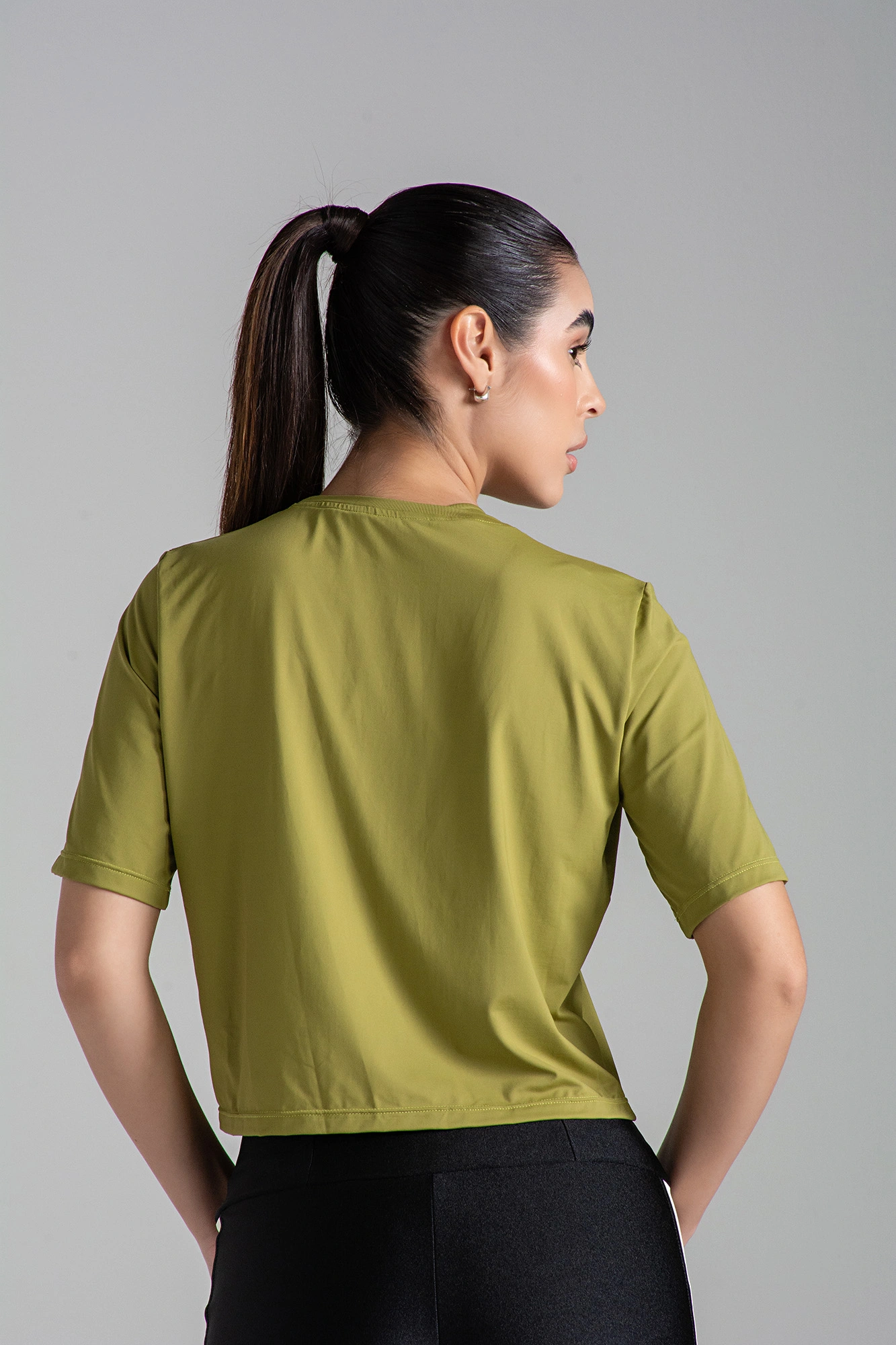 Camiseta Larulp Cropped Ollie Aero Flex Verde Pistacho P