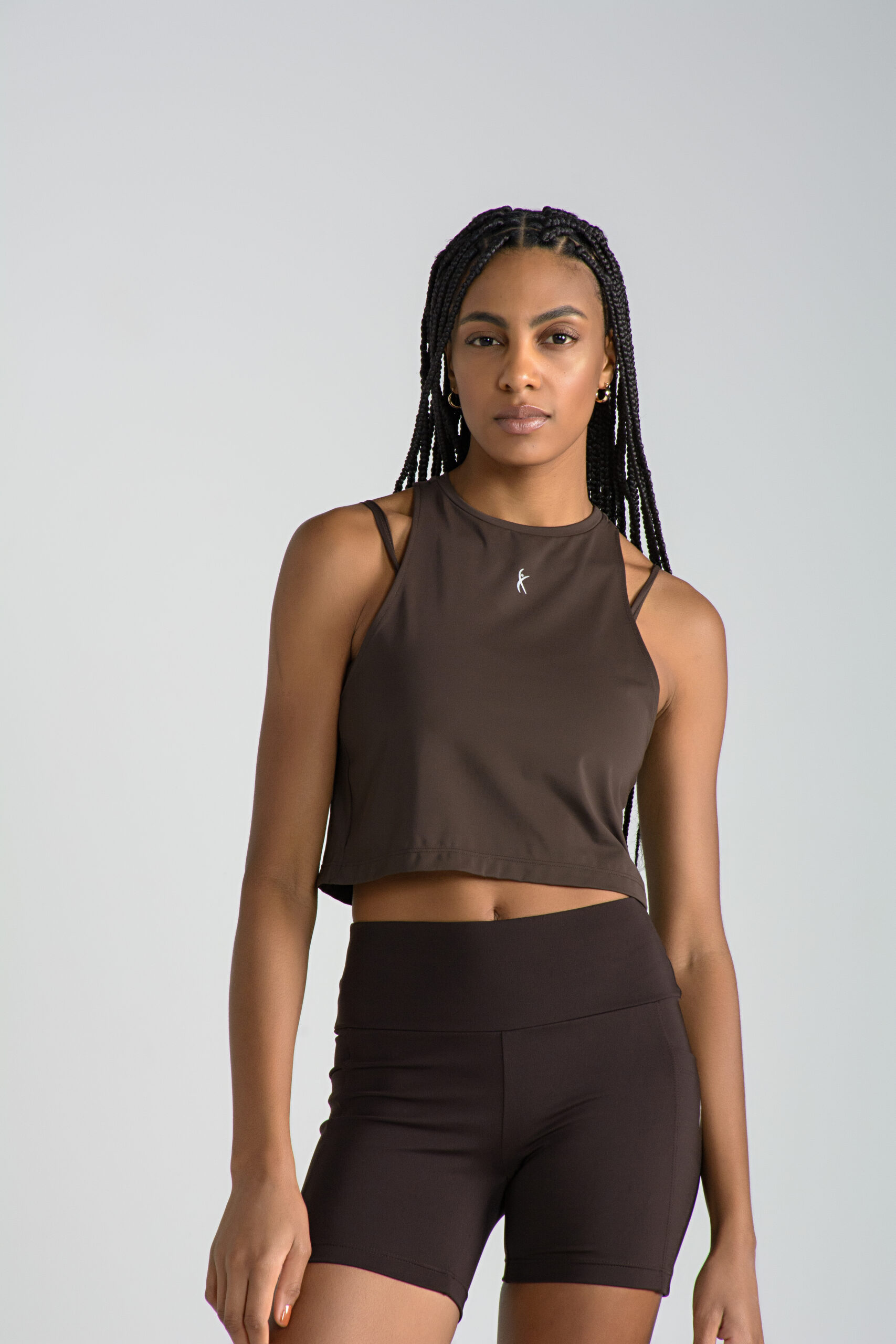 Camiseta Regata Larulp Cropped Juliete Aero Flex Cafe Marron - Imagen 3
