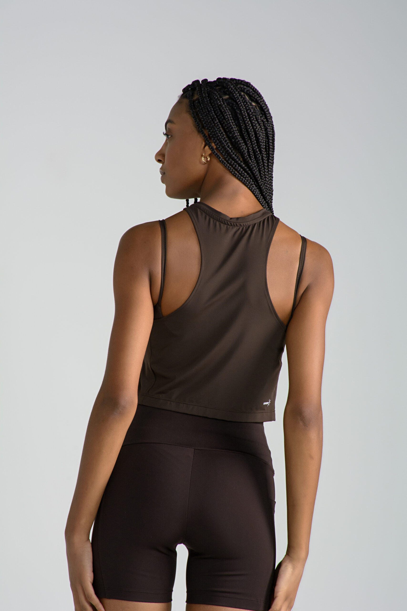 Camiseta Regata Larulp Cropped Juliete Aero Flex Cafe Marron - Imagen 4