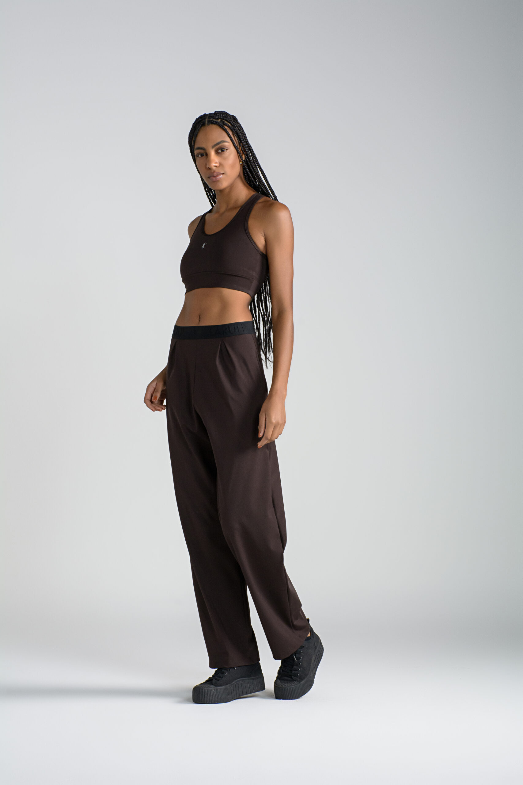 pantalon baggy para mujer color cafe