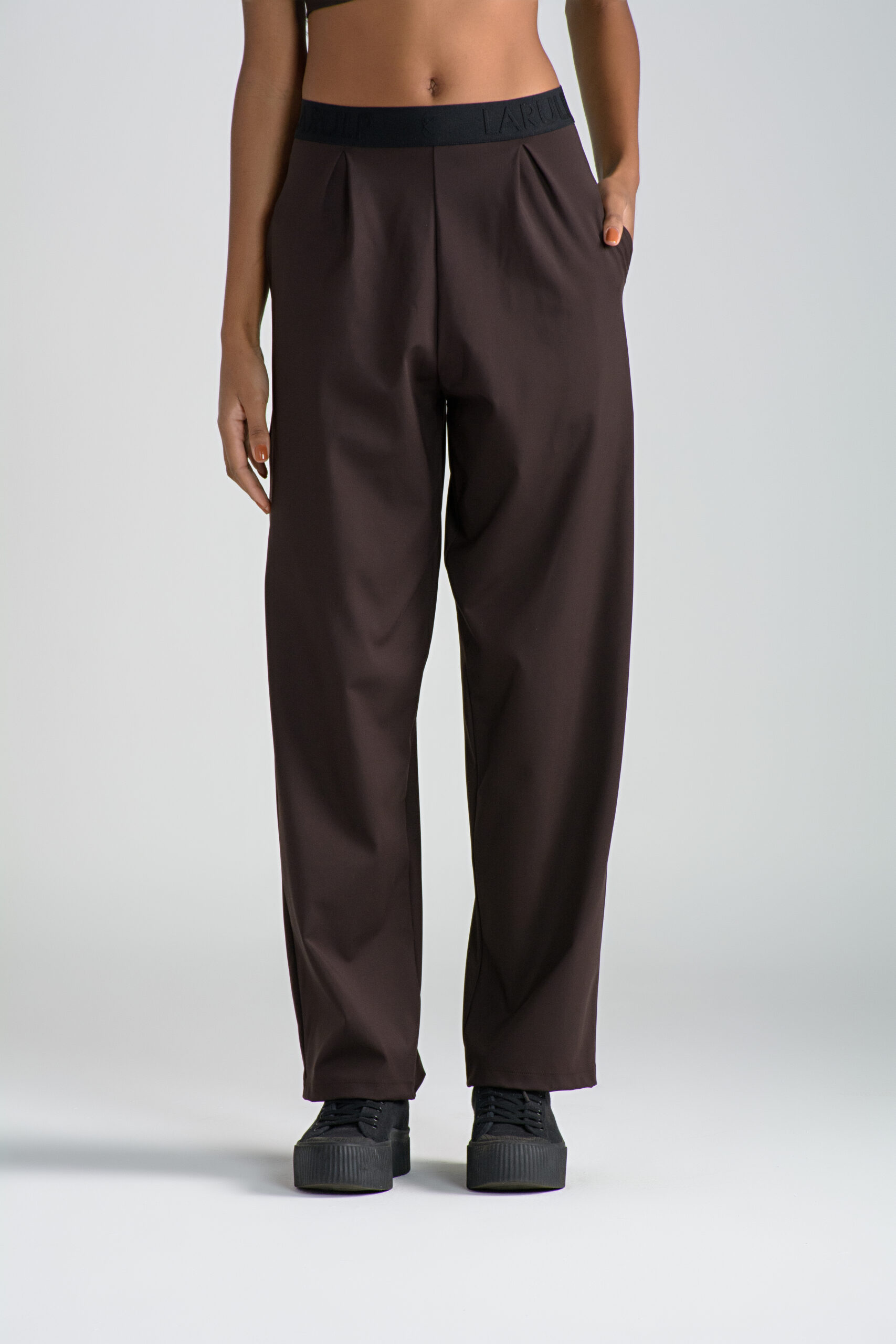 pantalon baggy para mujer color cafe